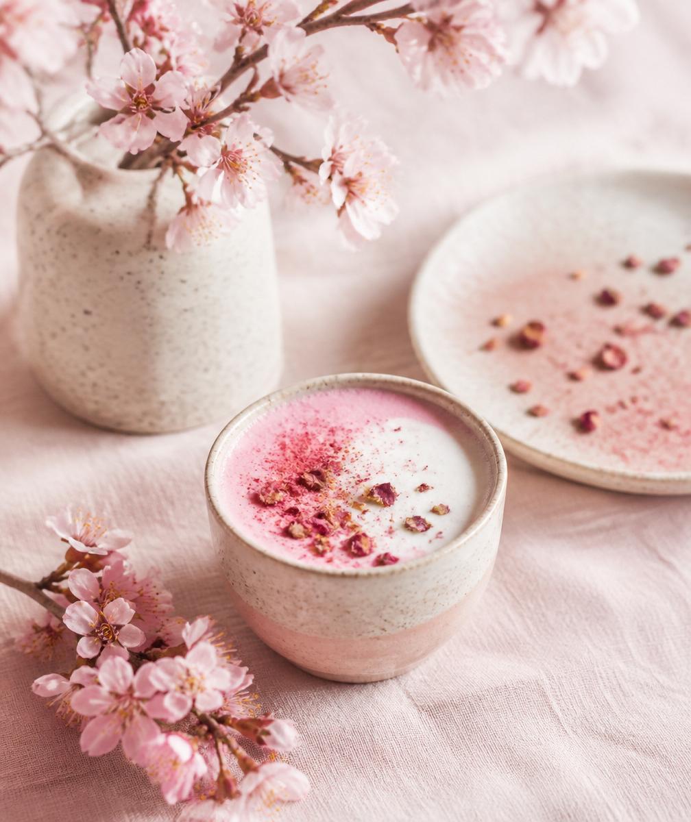 Spring rose latte